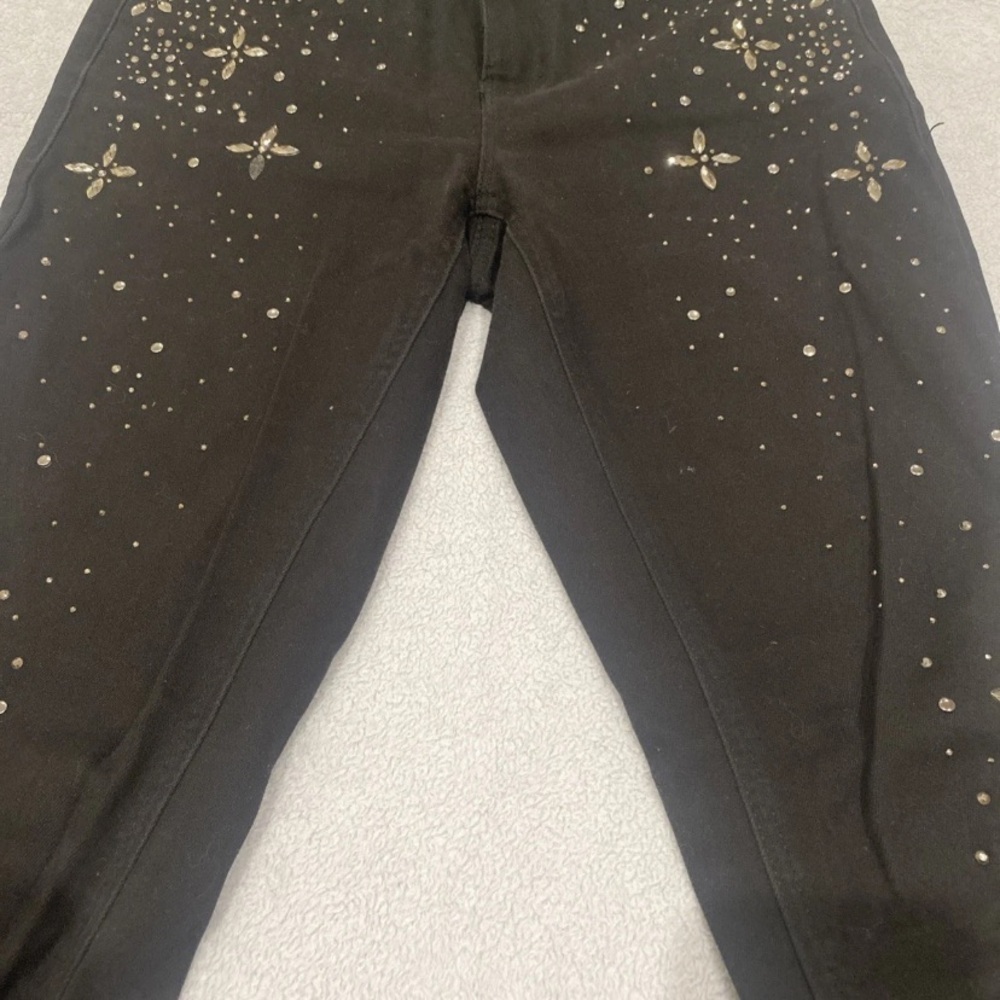 Earl Jeans Black Cropped Pants with Gold Embellishments